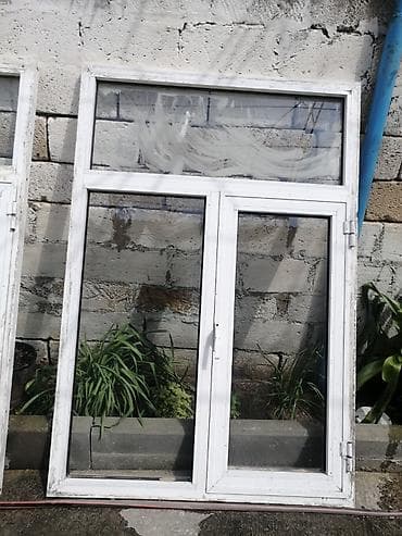 plastic qapi: İşlənmiş Təkqat şüşə paketi Plastik pəncərə, Еni: 116 sm, Uzunluğu: 170 sm — 4