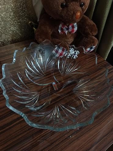 salat qablari: Şüşə qablar dəsti - 3 ədəd ayaqlı şirniyyat/ dondurma qabı: kəsim — 2