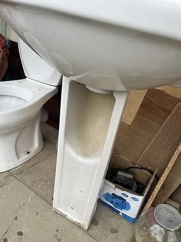 iwlenmiw unitazlar: Unitaz və ayaqüstü lavabo dəsti - Material: sanitar keramika, ağ rəng — 2