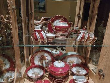 Qab-qacaq və mətbəx ləvazimatları: Nahar dəsti, rəng - Qırmızı, Farfor — 3