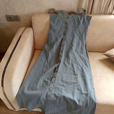 cins donlar instagram: Denim sarafan paltar - Material: yüngül denim (cins) parça - Rəng — 1