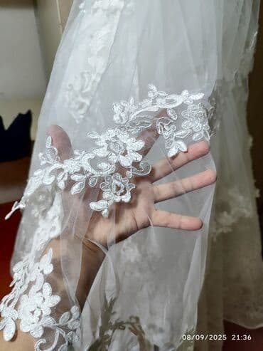 фата койноктор: Gəlinlik – güpür və çiçək işləməli - Rəng: ağ az moloçnuluq var — 11