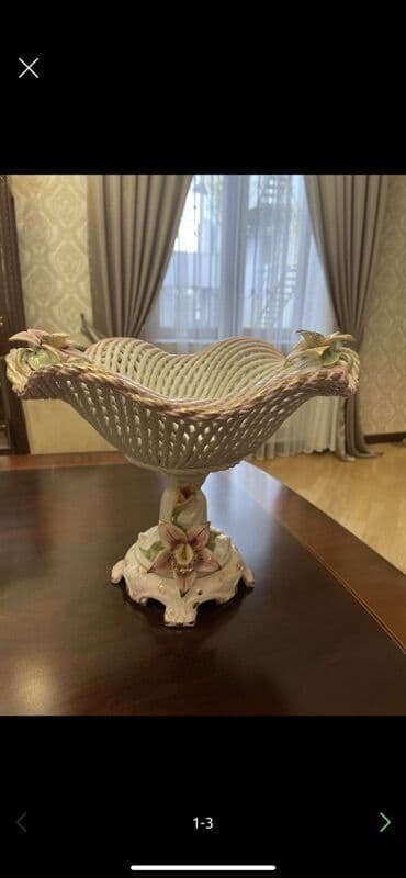 iran qablari: Zərif dekorativ badya/meyvə qabı - Material: keramika/porcelan tipli — 2