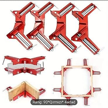 silikon tapanca kley: Məhsul: 90° künc sıxac dəsti – 4 ədəd (qırmızı) Təsvir: - 90 dərəcə — 1
