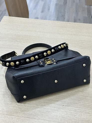 Сумки: Dolce & Gabbana Lucia Top Handle / Satchel Black lizard/iguana — 6