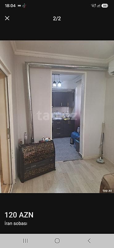 gaz sobası: İran sobası – dekorativ naxışlı, qazla işləyən divar tipi/otaq isitmə — 1