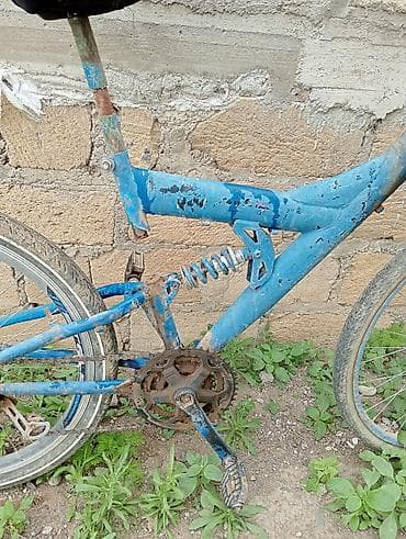 velosiped satiram 28: Yeniyetmə velosipedi – mavi rəngli, tam çərçivə amortizatorlu (arxa — 2