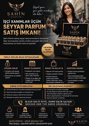 model işi: Satış məsləhətçisi tələb olunur, Yalnız qadınlar üçün, İstənilən yaş, Təcrübəsiz, Gündəlik ödəniş — 1