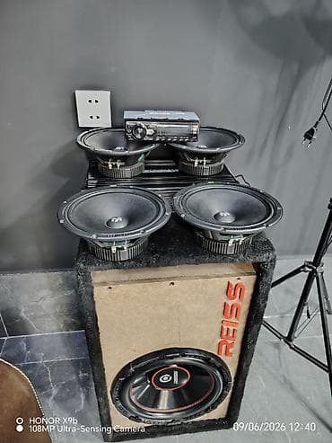 Avtoakustika dəsti – subwoofer, midbass dinamiklər, maqnitola və