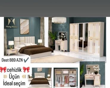 uşaq çarpayısı gəncə: 2 təknəfərlik çarpayı, Dolab, Tumba, 2 tumba, Azərbaycan, Yeni — 1