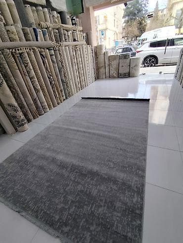 kovralit: Müasir dizaynlı xalça - Rəng: boz tonlarda abstrakt naxış; əlavə — 3