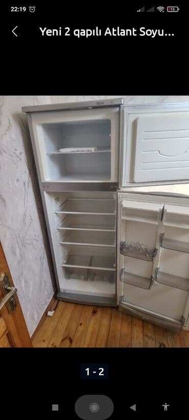soyuducu ucun qablar: İşlənmiş 2 qapılı Atlant Soyuducu Satılır, rəng - Boz — 1