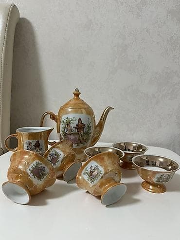 qab qasiqlar: Çay dəsti, rəng - Qızılı, Farfor, 4 nəfərlik — 3