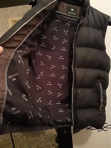 pull bear kurtka: Jilet, Tom Ford, XL, rəng - Qara — 4