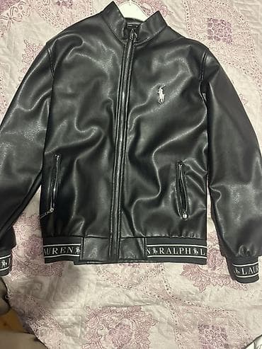qaqa geyimi: Ralph Lauren üslubunda qara dəri gödəkçə - Material: yumşaq — 1
