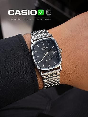 kişi saatları: CASIO Quartz kişi qol saatı - Zərif düzbucaqlı (yüngül yumru künclü) — 1