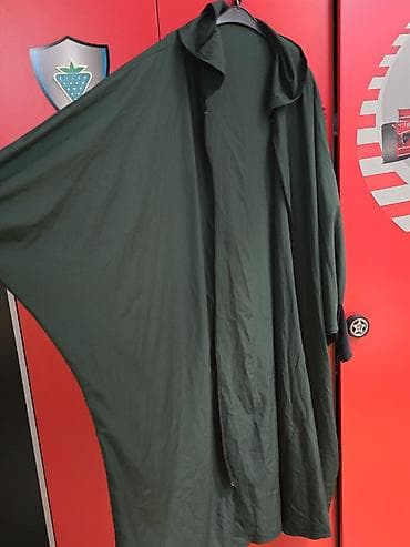 Zamoklu abaya – 60-62 beden - Rəng: tünd yaşıl - Model: geniş — 2