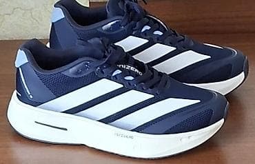 Adidas Adizero kişi qaçış krossovkası - Rəng: tünd göy üst, ağ üç