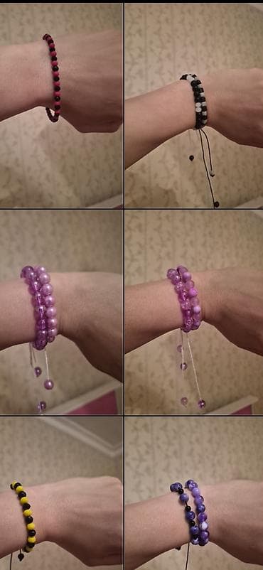 sade qolbaqlar: Əl işi muncuqdan qolbaqlar - Dizaynlar: minimalist tək sətir, şəbəkə — 1