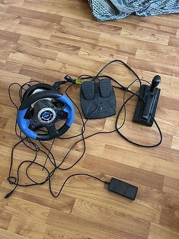 Oyun sükan seti – sükan, 2 pedallı pedal bloku və ötürmələr üçün qollu — 1