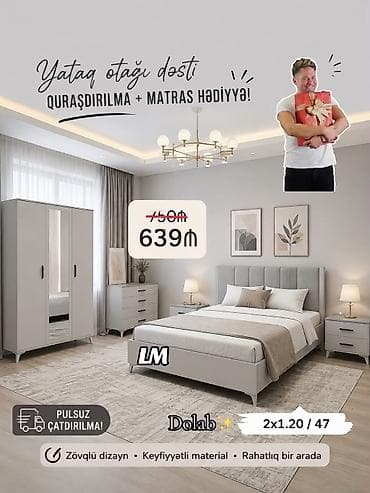 ortopedik: Yataq otağı dəsti – zövqlü dizayn, keyfiyyətli material və rahatlıq — 1