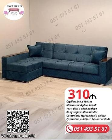 Künc divan, Yeni, Açılan, Bazalı, Parça, Şəhərdaxili pulsuz çatdırılma