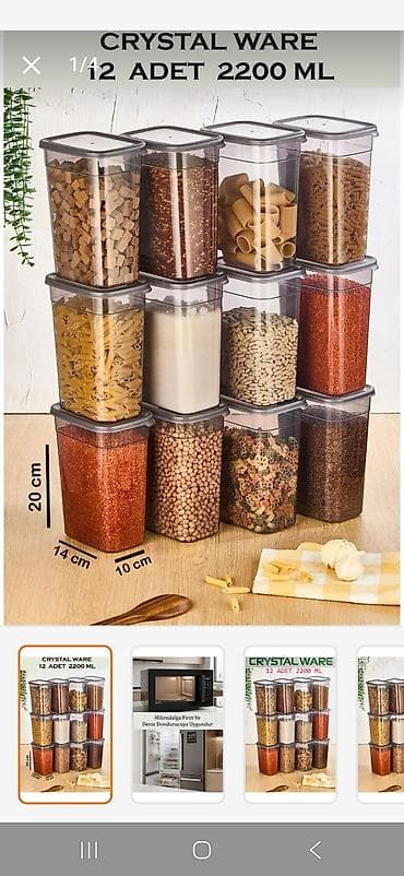 CRYSTAL WARE qida konteyner dəsti – 12 ədəd, hər biri 2200 ml - Ölçü lalafo.az -da CRYSTAL WARE qida konteyner dəsti – 12 ədəd, hər biri 2200 ml - Ölçü
