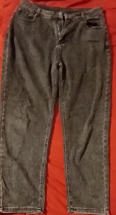 Qara-boz rəngdə denim şalvar - Material: klassik denim - Rəng