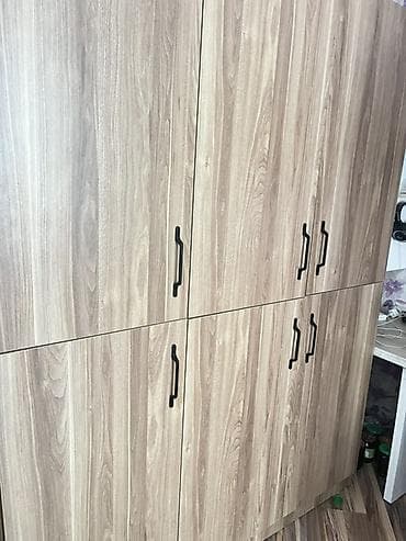 bambu tekstil: Üçkapılı geyim dolabı - Material: Laminat/LDSP ağac teksturalı səth - — 1