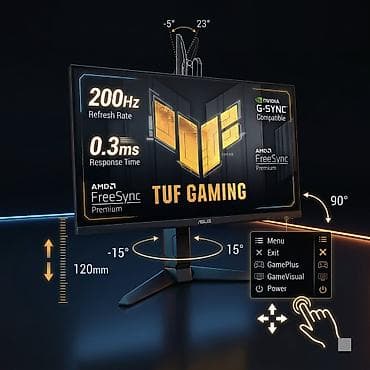 Asus TUF Gaming 200Hz / 24.5 / 0.3ms / IPS Monitor. Brend: Asus Ekran