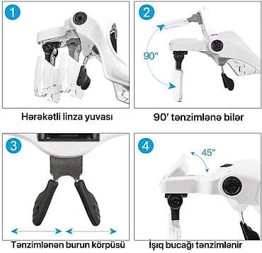 Mexaniki əl alətləri: LED işıqlı böyüdücü başlıq eynəyi – USB-lə yüklənən, çoxfunksiyalı — 3