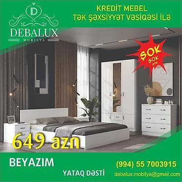 xiyar tumu: 2 təknəfərlik çarpayı, Komod, Dolab, 2 tumba, Türkiyə, Yeni — 4