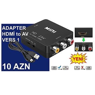 macbook pro adapter: AV/RCA/Tülpan Adapterlər/Konverterlər (Çeviricilər) ⭐AV to VGA – 15 — 5