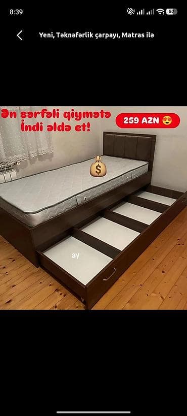 hy320 mini: Yeni, Təknəfərlik çarpayı, Bazasız, Matras ilə, Siyirməli — 1
