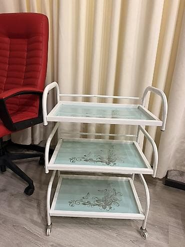 servant dolabı: Üçmərtəbəli servis arabası - Material: möhkəm metal karkas, şüşə — 1