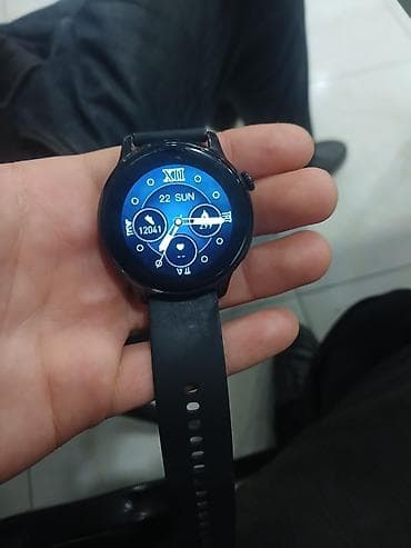 elektironik saat: Ağıllı saat – dairəvi ekranlı, toxunmaya həssas rəngli displey. Qara — 1