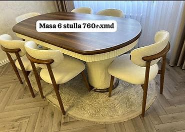 stul islenmis: Qonaq otağı üçün, Açılmayan, Oval masa, 6 stul — 1