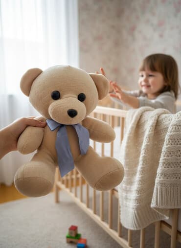 çeburaşka yumşaq oyuncaqlar: Oyuncaq ayı balışı - Material: yumşaq plyuş parça, toxunuşa xoş və — 1