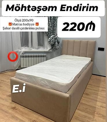 tək stol: Yeni, Təknəfərlik çarpayı, Matras ilə, Siyirməsiz — 1