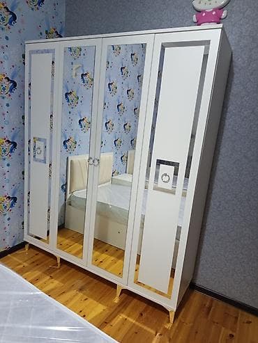 bronza fiqur: Yeni, 4 qapılı, Güzgülü, Ağ, Digər material, Açılan, Düz dolab — 2