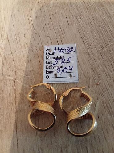 Sırğa, Versace, Sarı qızıl, 585 Əyar, 2 g