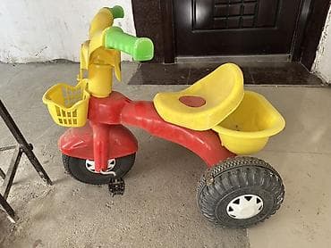 3 tekerli velosiped satisi: Uşaq üçtəkərli velosipedi - Rənglər: qırmızı gövdə, sarı oturacaq və — 2