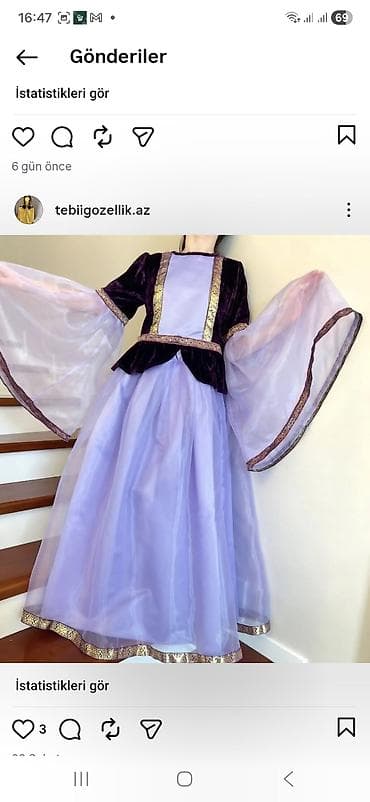 Manejlər: Uşaq üçün milli üslubda bənövşəyi-libas dəsti.Hər rəngi mümkündü. - — 2