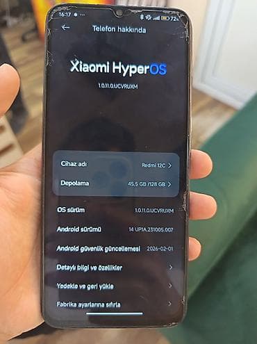 printer satilir: Redmi 12C, 128 GB, rəng - Qara, İki sim kartlı, Barmaq izi, Simsiz şarj — 4