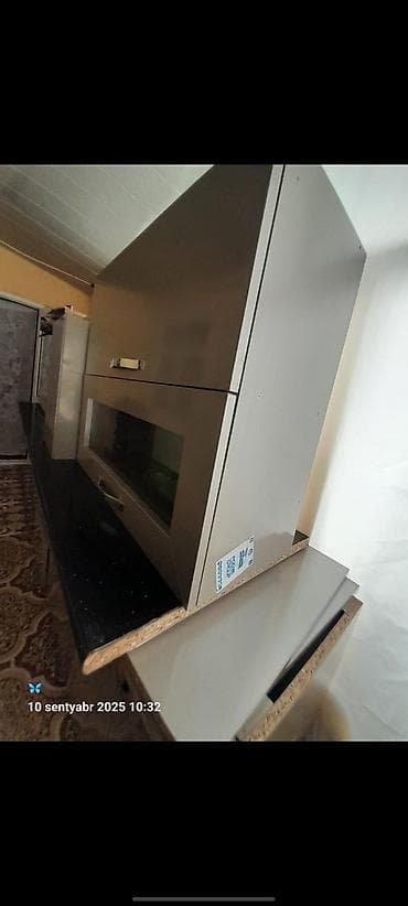 kicik şkaf: Mətbəx mebeli dəsti - Rəng: boz (mat) fasadlar, xrom rəngli — 3