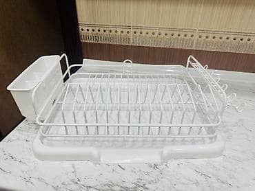 paltar qurutma asilqani: Süzgəcli qab-qacaq qurudan rəf - Rəng: ağ - Material: metal karkas — 6