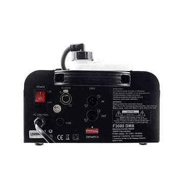 dj aparati: DMX F3000 duman maşını - Güc: 3000W - İdarəetmə: DMX512 (IN/OUT XLR — 3