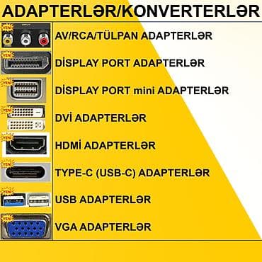 Adapterlər/Konverterlər (Çeviricilər) ⭐AV to VGA – 15 AZN (Topdan 11