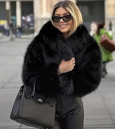 kurkalar: Qadınlar üçün qara süni kürk qısa palto - Material: yüksək sıxlıqlı — 1