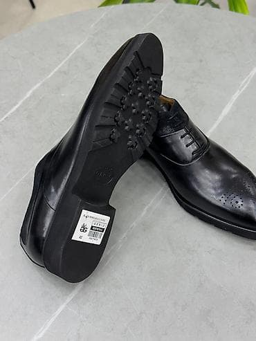 Klassik kişi ayaqqabısı – qara rəng - Model: bağlamalı, nazik buruqlu — 2